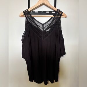 Maurices Black Lace Accent Top XXL